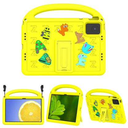 For Lenovo Tab M11 Kickstand Case Cartoon Design Anti-Drop EVA+PC Tablet Cover with Strap