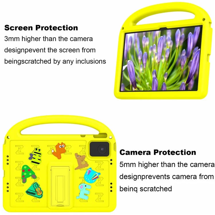 For Lenovo Tab M11 Kickstand Case Cartoon Design Anti-Drop EVA+PC Tablet Cover with Strap