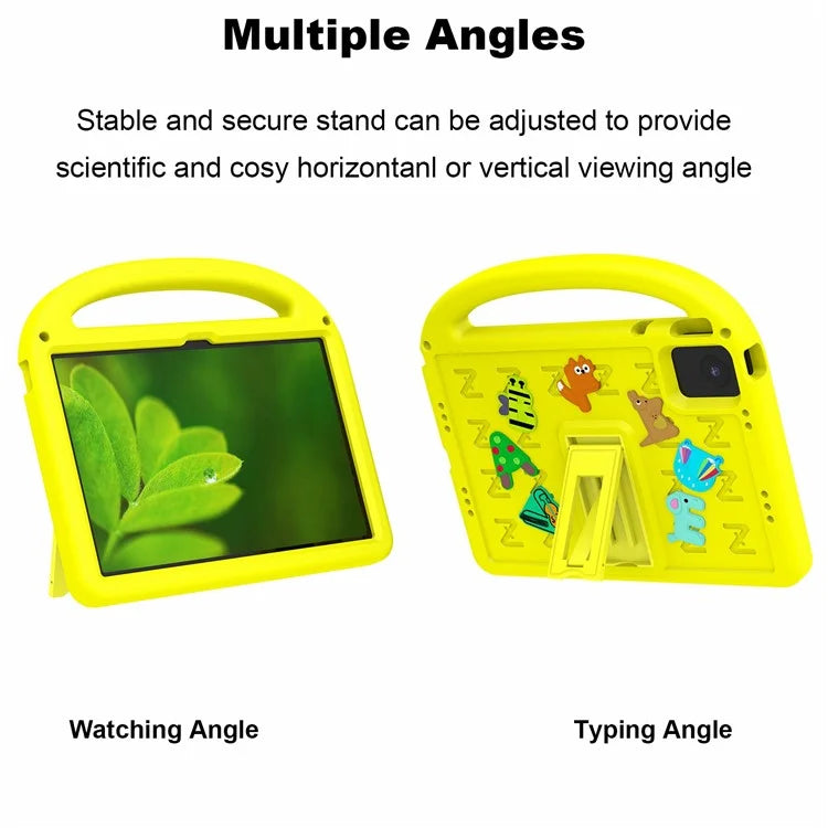 For Lenovo Tab M11 Kickstand Case Cartoon Design Anti-Drop EVA+PC Tablet Cover with Strap