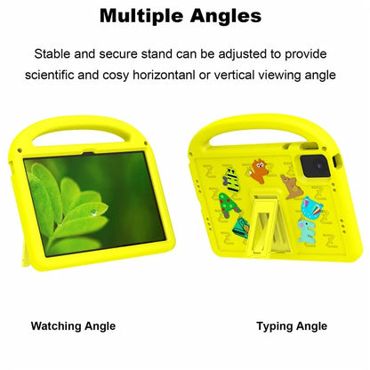 For Lenovo Tab M11 Kickstand Case Cartoon Design Anti-Drop EVA+PC Tablet Cover with Strap