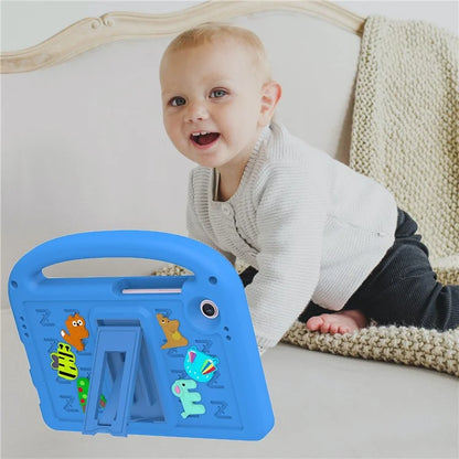 For Samsung Galaxy Tab A9 Case Cartoon Design Kickstand EVA+PC Tablet Cover with Strap