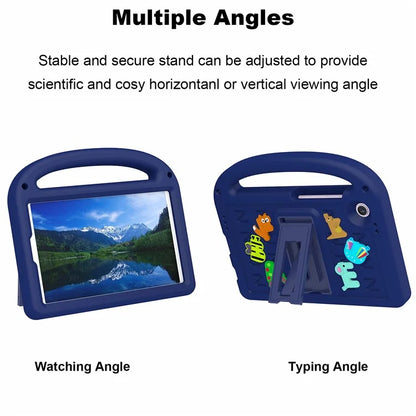 For Samsung Galaxy Tab A9 Case Cartoon Design Kickstand EVA+PC Tablet Cover with Strap