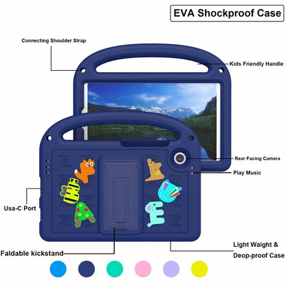 For Samsung Galaxy Tab A9 Case Cartoon Design Kickstand EVA+PC Tablet Cover with Strap