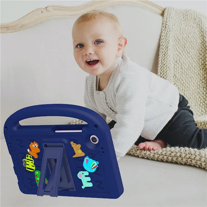 For Samsung Galaxy Tab A9 Case Cartoon Design Kickstand EVA+PC Tablet Cover with Strap