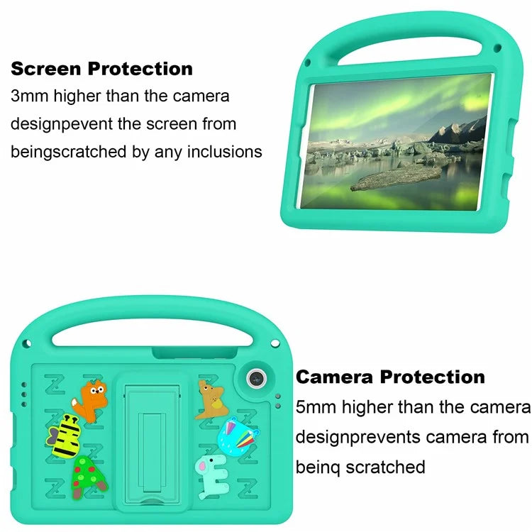 For Samsung Galaxy Tab A9 Case Cartoon Design Kickstand EVA+PC Tablet Cover with Strap