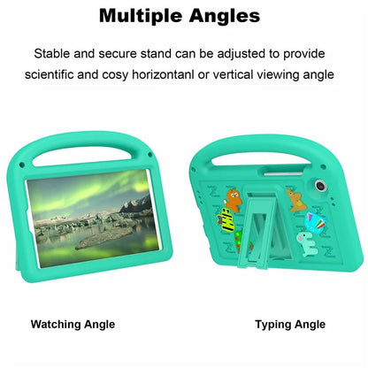 For Samsung Galaxy Tab A9 Case Cartoon Design Kickstand EVA+PC Tablet Cover with Strap