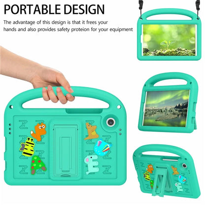 For Samsung Galaxy Tab A9 Case Cartoon Design Kickstand EVA+PC Tablet Cover with Strap