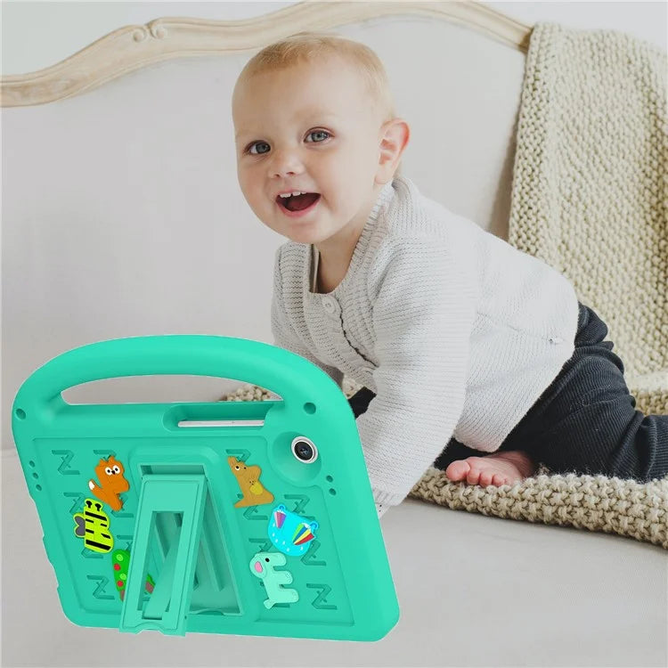 For Samsung Galaxy Tab A9 Case Cartoon Design Kickstand EVA+PC Tablet Cover with Strap