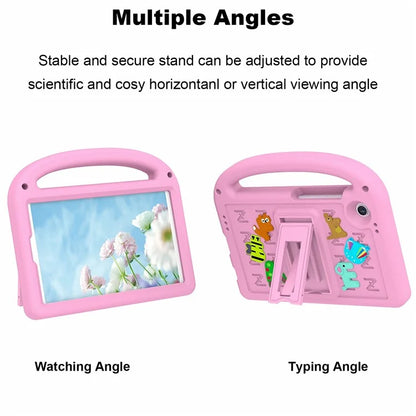 For Samsung Galaxy Tab A9 Case Cartoon Design Kickstand EVA+PC Tablet Cover with Strap