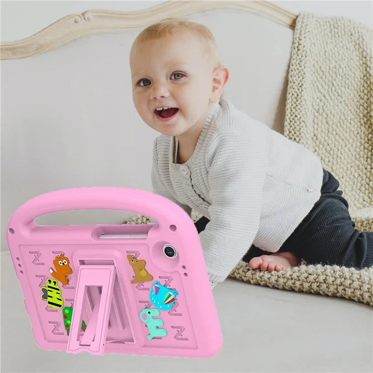 For Samsung Galaxy Tab A9 Case Cartoon Design Kickstand EVA+PC Tablet Cover with Strap