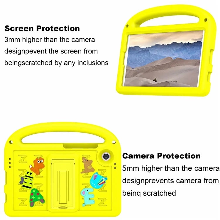 For Samsung Galaxy Tab A9 Case Cartoon Design Kickstand EVA+PC Tablet Cover with Strap