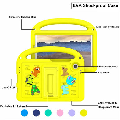 For Samsung Galaxy Tab A9 Case Cartoon Design Kickstand EVA+PC Tablet Cover with Strap
