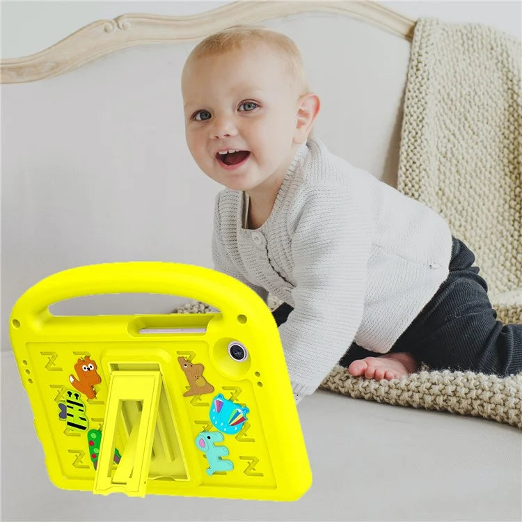 For Samsung Galaxy Tab A9 Case Cartoon Design Kickstand EVA+PC Tablet Cover with Strap