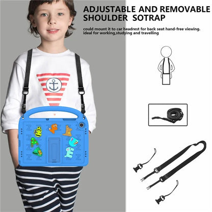 For Samsung Galaxy Tab A9+ Case Cartoon Design EVA+PC Kickstand Tablet Cover with Strap