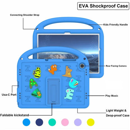 For Samsung Galaxy Tab A9+ Case Cartoon Design EVA+PC Kickstand Tablet Cover with Strap