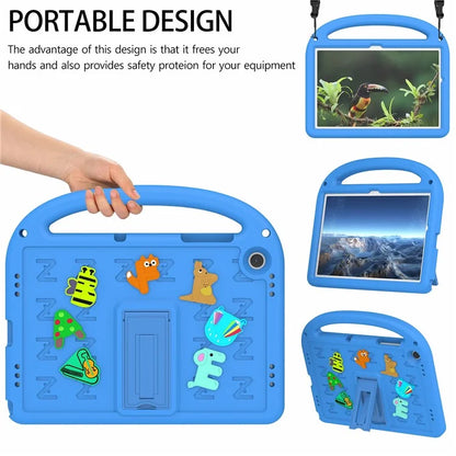 For Samsung Galaxy Tab A9+ Case Cartoon Design EVA+PC Kickstand Tablet Cover with Strap