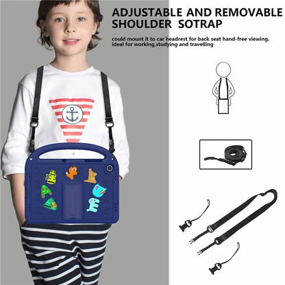 For Samsung Galaxy Tab A9+ Case Cartoon Design EVA+PC Kickstand Tablet Cover with Strap