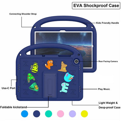 For Samsung Galaxy Tab A9+ Case Cartoon Design EVA+PC Kickstand Tablet Cover with Strap