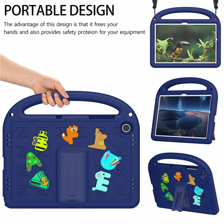 For Samsung Galaxy Tab A9+ Case Cartoon Design EVA+PC Kickstand Tablet Cover with Strap