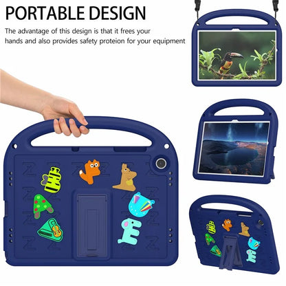For Samsung Galaxy Tab A9+ Case Cartoon Design EVA+PC Kickstand Tablet Cover with Strap