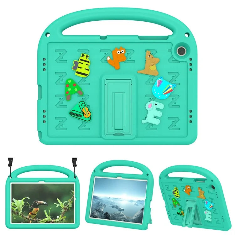 For Samsung Galaxy Tab A9+ Case Cartoon Design EVA+PC Kickstand Tablet Cover with Strap