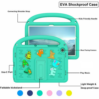For Samsung Galaxy Tab A9+ Case Cartoon Design EVA+PC Kickstand Tablet Cover with Strap