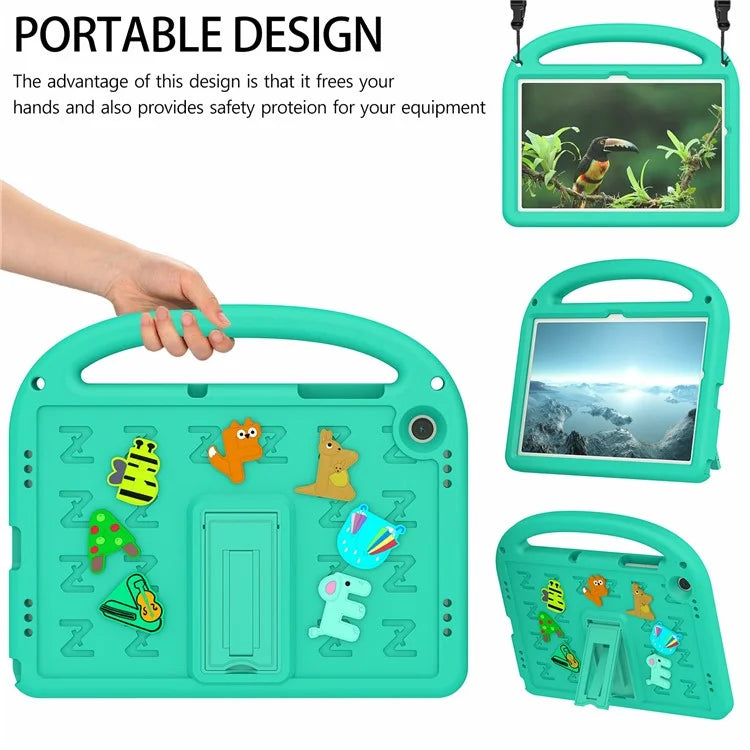 For Samsung Galaxy Tab A9+ Case Cartoon Design EVA+PC Kickstand Tablet Cover with Strap