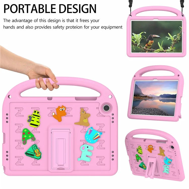 For Samsung Galaxy Tab A9+ Case Cartoon Design EVA+PC Kickstand Tablet Cover with Strap