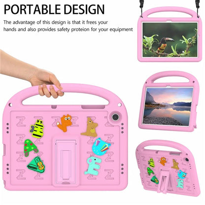 For Samsung Galaxy Tab A9+ Case Cartoon Design EVA+PC Kickstand Tablet Cover with Strap