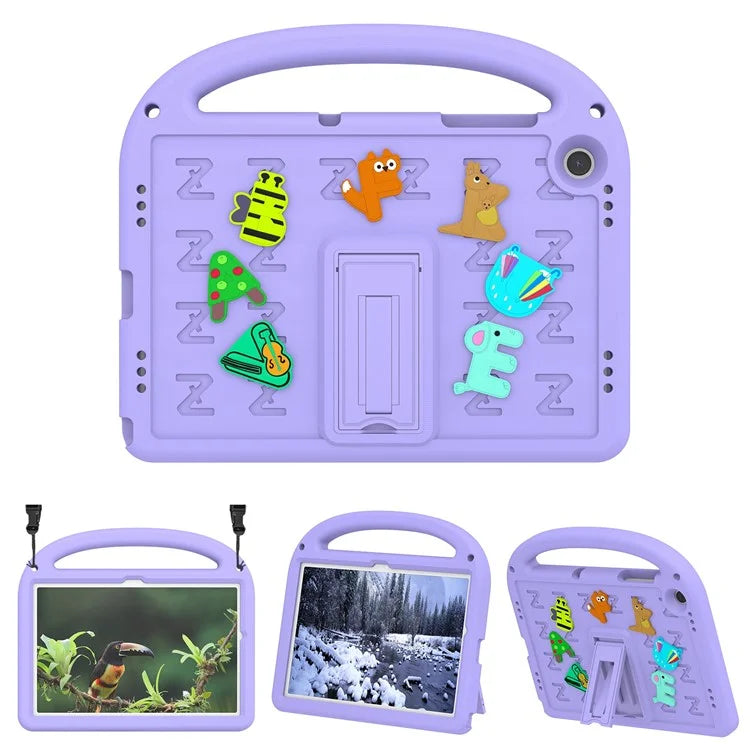 For Samsung Galaxy Tab A9+ Case Cartoon Design EVA+PC Kickstand Tablet Cover with Strap