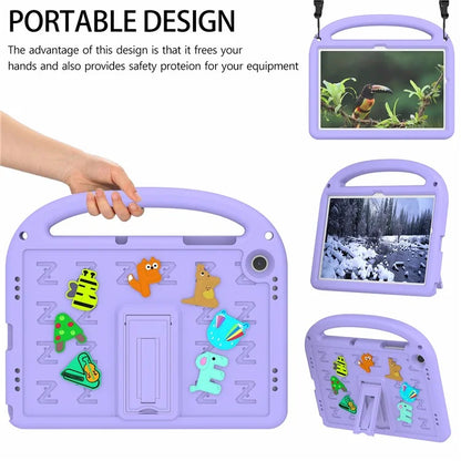 For Samsung Galaxy Tab A9+ Case Cartoon Design EVA+PC Kickstand Tablet Cover with Strap