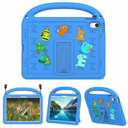 For iPad 10.9 (2022) Case with Strap EVA+PC Kickstand Tablet Cover Cartoon Design