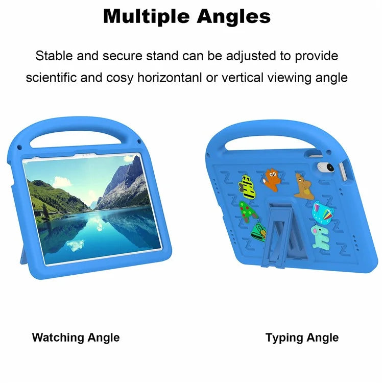 For iPad 10.9 (2022) Case with Strap EVA+PC Kickstand Tablet Cover Cartoon Design