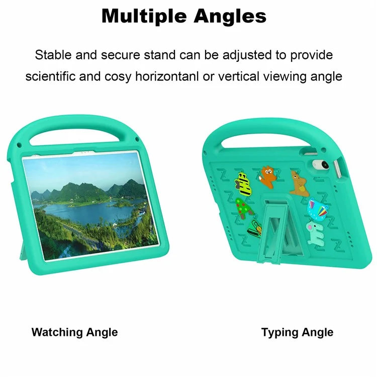 For iPad 10.9 (2022) Case with Strap EVA+PC Kickstand Tablet Cover Cartoon Design