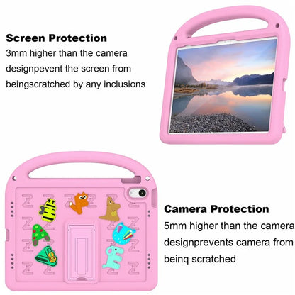 For iPad 10.9 (2022) Case with Strap EVA+PC Kickstand Tablet Cover Cartoon Design