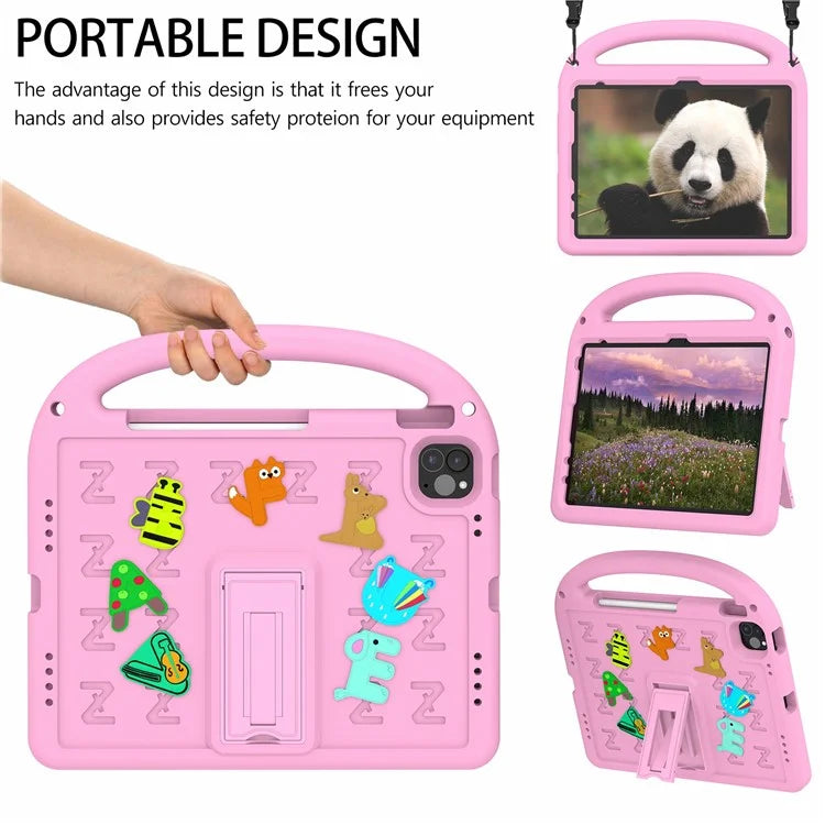 For iPad Pro 11 (2022) / (2021) / (2020) / (2018) / Air (2022) / (2020) Case Cartoon Design EVA+PC Tablet Cover