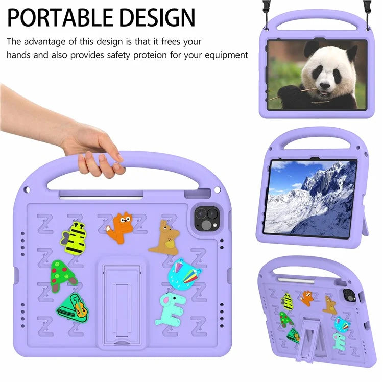 For iPad Pro 11 (2022) / (2021) / (2020) / (2018) / Air (2022) / (2020) Case Cartoon Design EVA+PC Tablet Cover