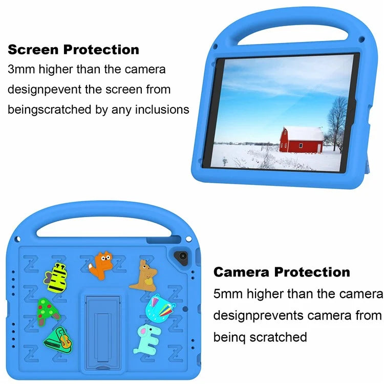 For iPad 9.7-inch (2018) / (2017) / Air (2013) / Air 2 Tablet Case EVA+PC Kickstand Cover Cartoon Design