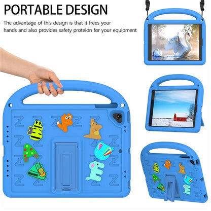For iPad 9.7-inch (2018) / (2017) / Air (2013) / Air 2 Tablet Case EVA+PC Kickstand Cover Cartoon Design