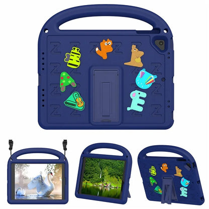 For iPad 9.7-inch (2018) / (2017) / Air (2013) / Air 2 Tablet Case EVA+PC Kickstand Cover Cartoon Design