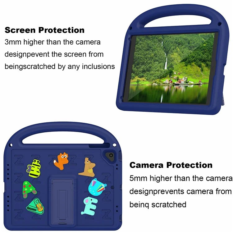 For iPad 9.7-inch (2018) / (2017) / Air (2013) / Air 2 Tablet Case EVA+PC Kickstand Cover Cartoon Design