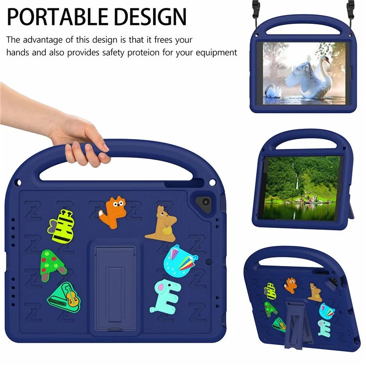 For iPad 9.7-inch (2018) / (2017) / Air (2013) / Air 2 Tablet Case EVA+PC Kickstand Cover Cartoon Design