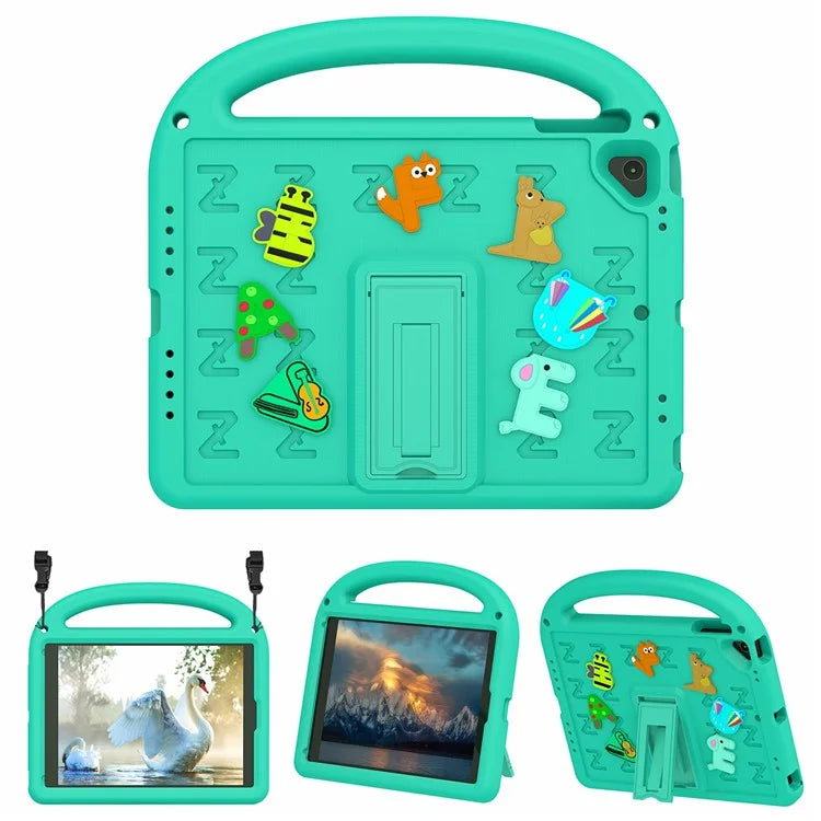 For iPad 9.7-inch (2018) / (2017) / Air (2013) / Air 2 Tablet Case EVA+PC Kickstand Cover Cartoon Design