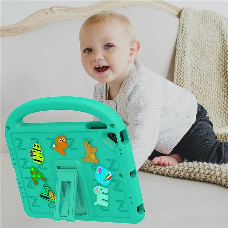 For iPad 9.7-inch (2018) / (2017) / Air (2013) / Air 2 Tablet Case EVA+PC Kickstand Cover Cartoon Design