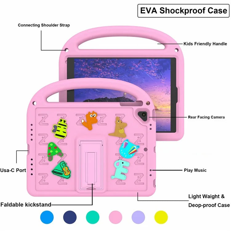 For iPad 9.7-inch (2018) / (2017) / Air (2013) / Air 2 Tablet Case EVA+PC Kickstand Cover Cartoon Design