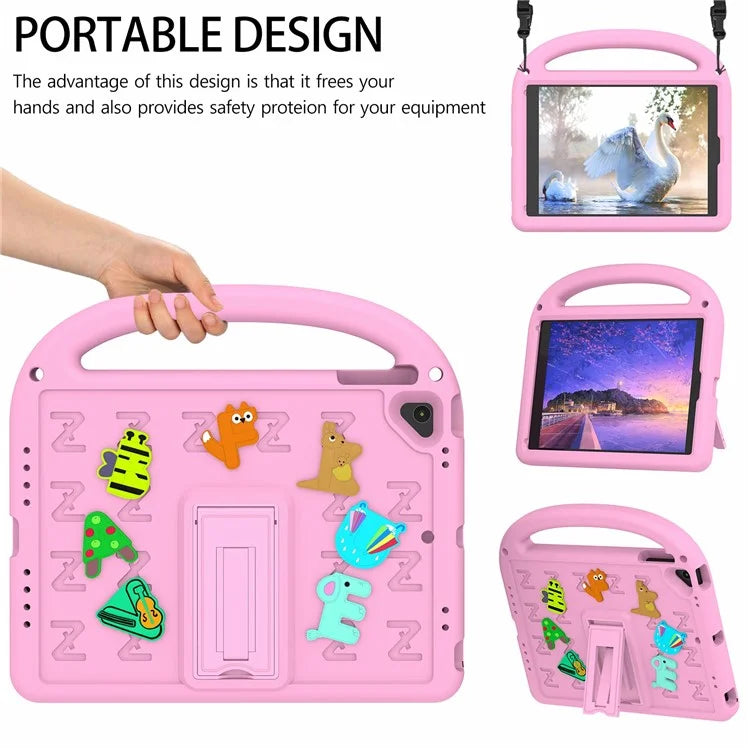 For iPad 9.7-inch (2018) / (2017) / Air (2013) / Air 2 Tablet Case EVA+PC Kickstand Cover Cartoon Design