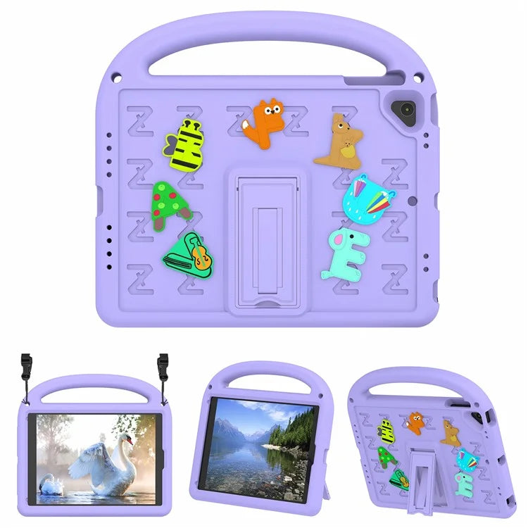 For iPad 9.7-inch (2018) / (2017) / Air (2013) / Air 2 Tablet Case EVA+PC Kickstand Cover Cartoon Design