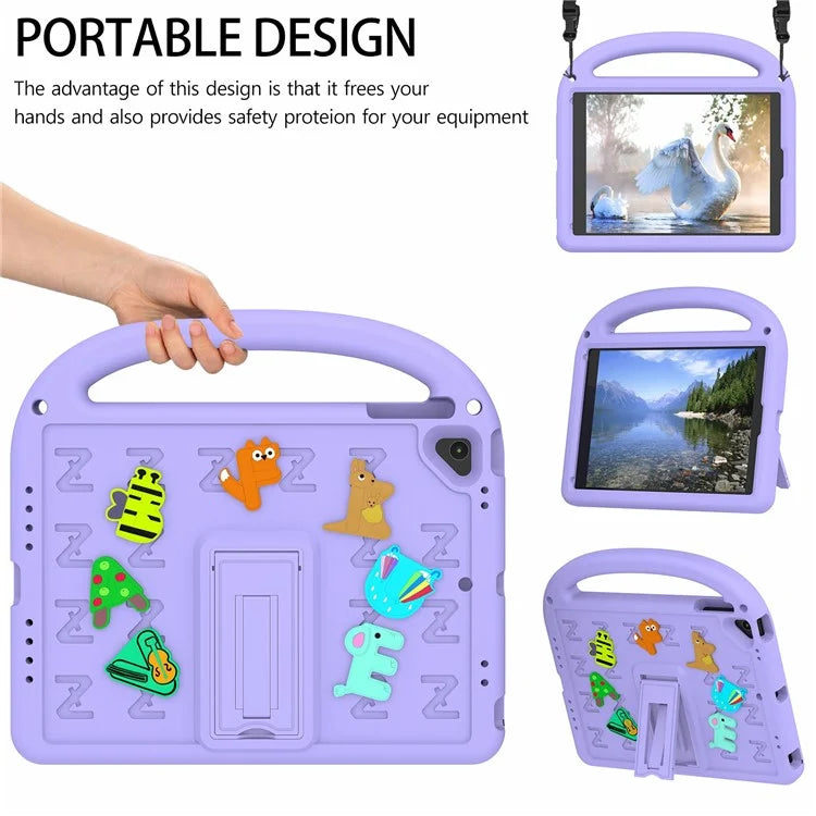 For iPad 9.7-inch (2018) / (2017) / Air (2013) / Air 2 Tablet Case EVA+PC Kickstand Cover Cartoon Design