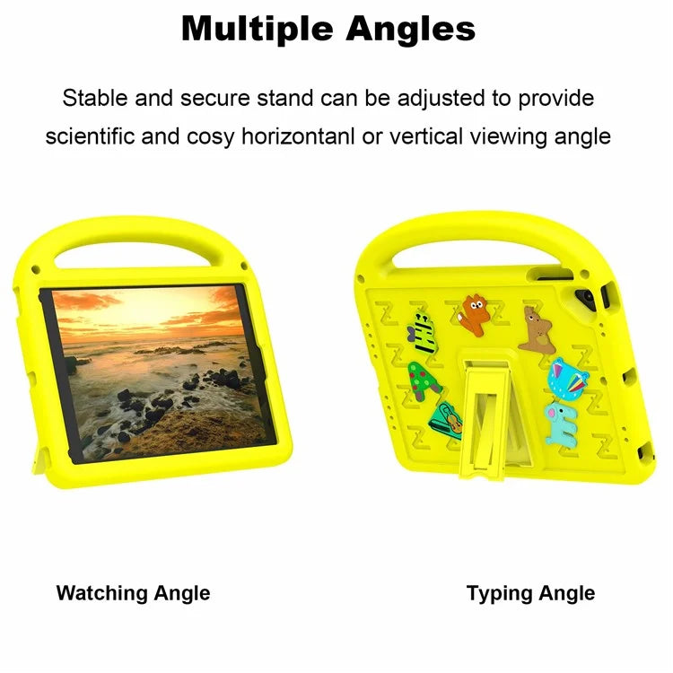 For iPad 9.7-inch (2018) / (2017) / Air (2013) / Air 2 Tablet Case EVA+PC Kickstand Cover Cartoon Design