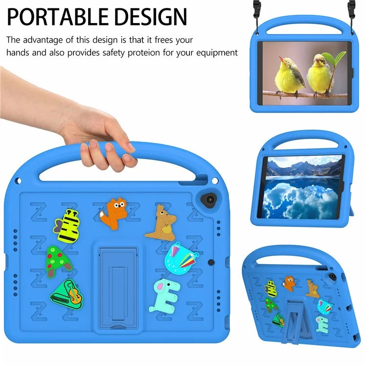 For iPad 10.2 (2021) / (2020) / (2019) Kickstand Case EVA+PC Tablet Cover Cartoon Design